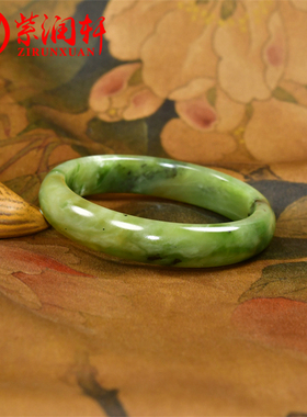和田玉糖翠青手镯且末料老熟糖