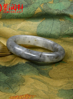 紫润轩和田玉白底青花手镯