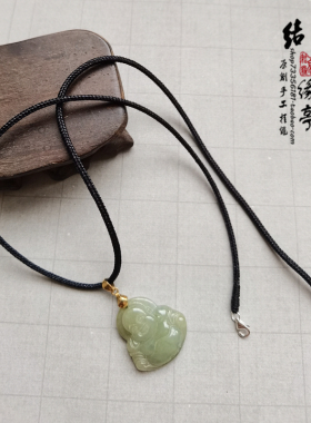 2mm宝宝平安扣金锁银锁黄金吊坠佛牌翡翠蜜蜡挂绳情侣款纯银扣