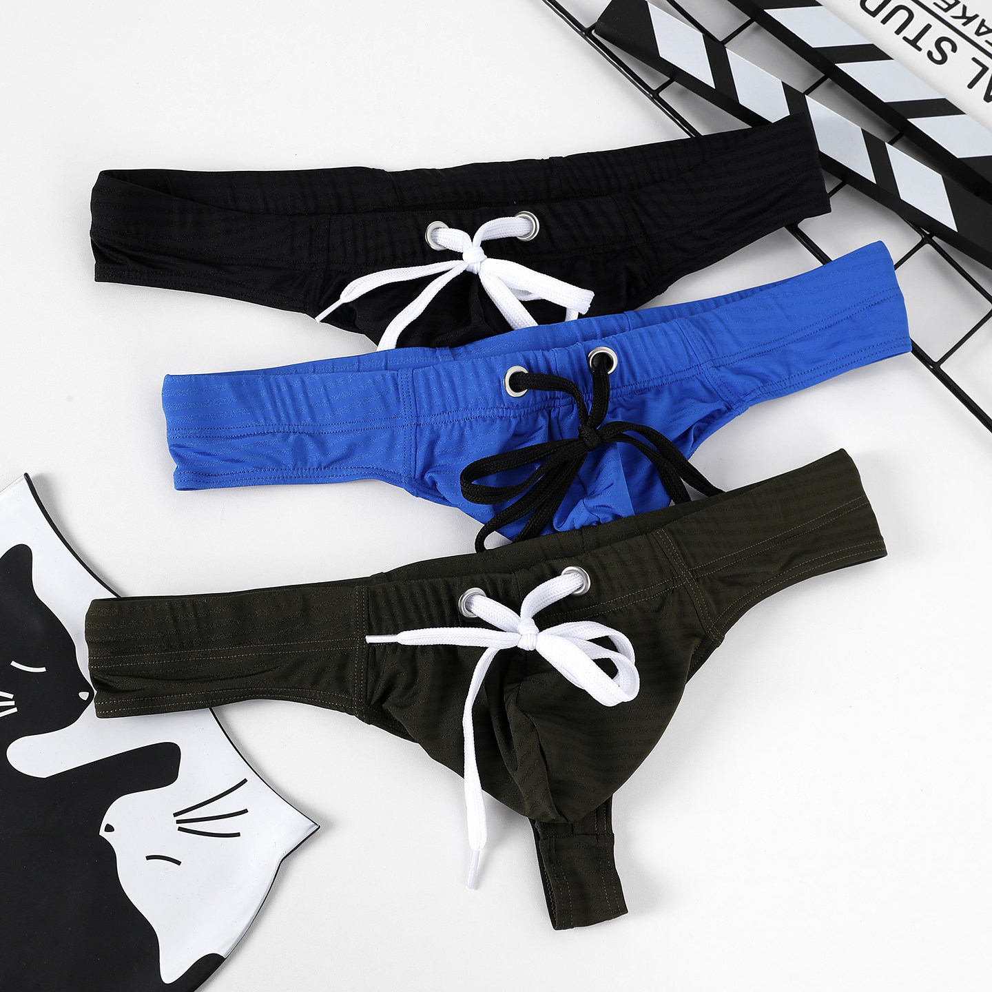 成人泳裤男士性感温泉沙滩青年系绳弹力紧身速干比基尼丁字游泳裤,淘宝优惠券,粉丝福利购,淘宝优惠卷