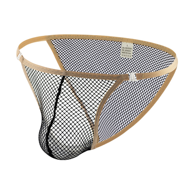 男士三角内裤全透明超性感透视网眼新款速干细带丁字裤夏低腰火辣,淘宝优惠券,粉丝福利购,淘宝优惠卷