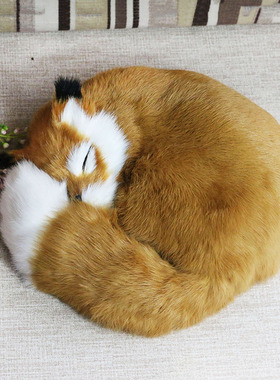 大尺寸仿真狐狸白狐狸睡狐狸治愈系萌物送女生送闺蜜创意家居饰品