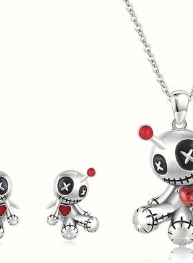 朋克风格吊坠套装创意合金水钻