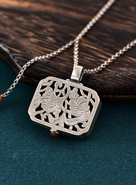 复古民族风纯银和田玉女款项链