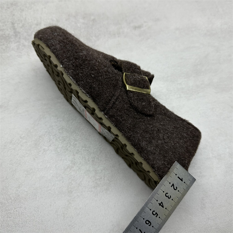 2025秋冬新款断码处理女鞋舒适百搭圆头平底加绒勃肯鞋保暖懒人鞋 - 图2