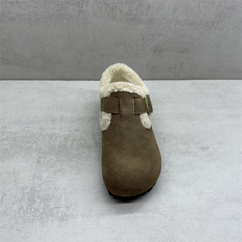 断码处理2025冬季新款真皮女鞋舒适百搭加绒勃肯鞋保暖磨砂皮棉鞋 - 图0