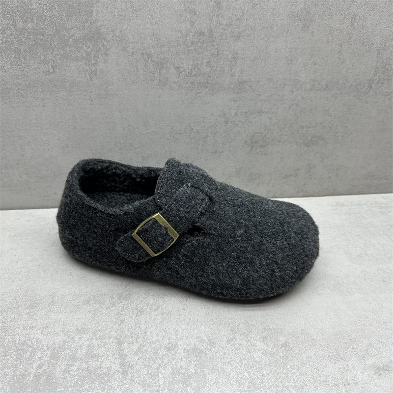 2025秋冬新款断码处理女鞋舒适百搭圆头平底加绒勃肯鞋保暖懒人鞋 - 图1