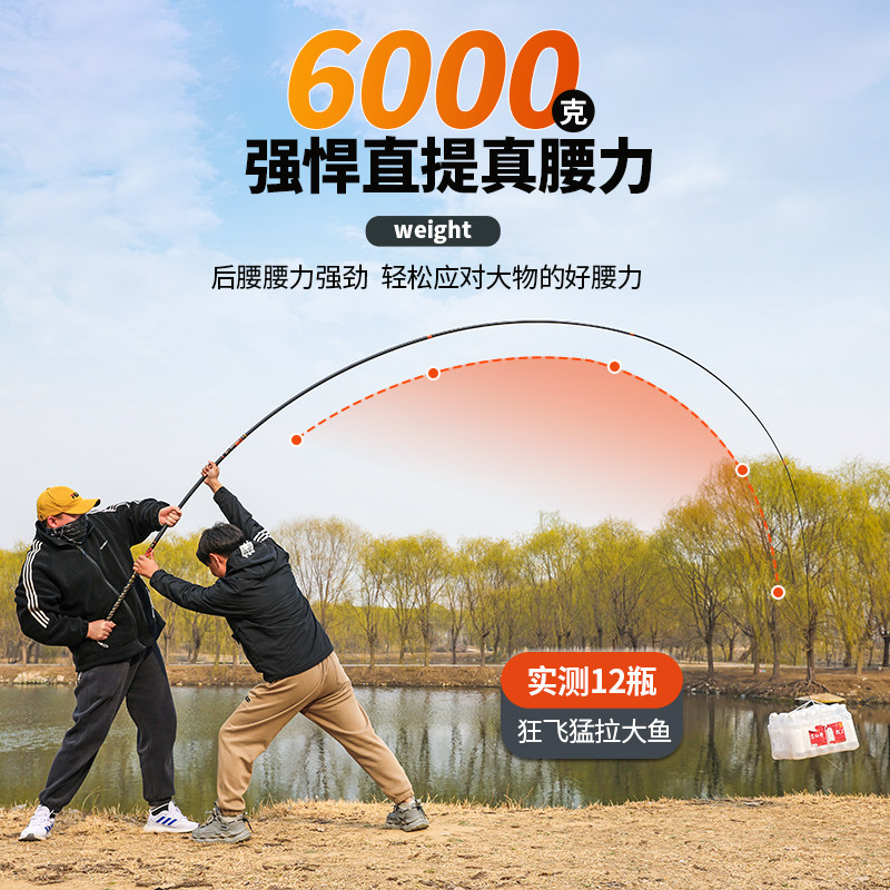 正品香港名伦巨物钓鱼竿官方旗舰店超轻硬19调鲢鳙暴力轻量大物杆 - 图2
