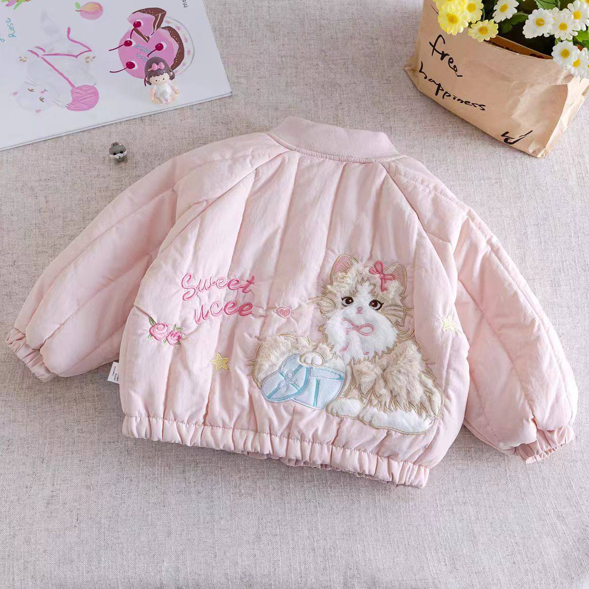 【中厚夹棉】女童冬季新款棒球服外套儿童中厚棉上衣女宝宝外套,淘宝优惠券,粉丝福利购,淘宝优惠卷