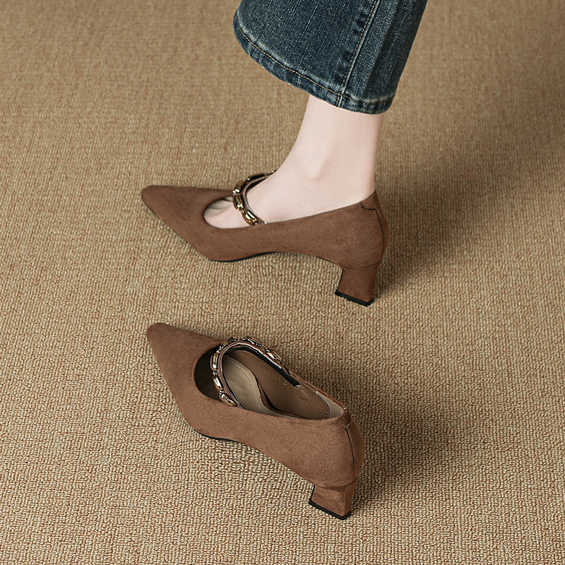 羊皮版巨好看不累脚法式高跟鞋2025秋款新款尖头高级感浅口单鞋女,淘宝优惠券,粉丝福利购,淘宝优惠卷