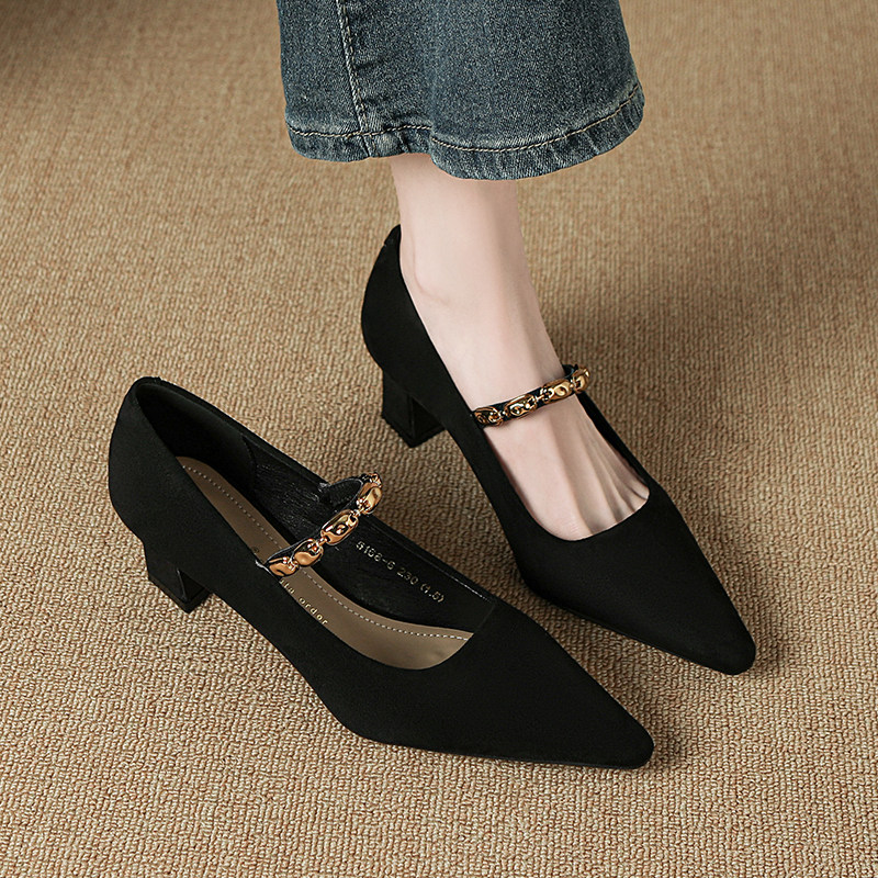 羊皮版巨好看不累脚法式高跟鞋2025秋款新款尖头高级感浅口单鞋女,淘宝优惠券,粉丝福利购,淘宝优惠卷