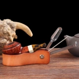 Утолщенная кожаная труба, много -функциональные интегрированные аксессуары, скребок с сигаретным ножом, борьба с удилищами, сигарета, очистка портативного инструмента