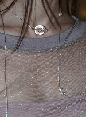 ZVT个性简约透明圆领项链女个性设计颈链锁骨链长链