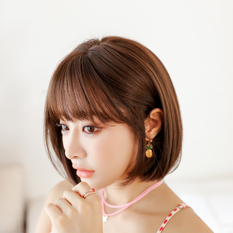 七街皇后假发旗舰店假发女短发圆脸bobo韩国波波头修脸蓬松自然齐肩发型女网红锁骨发2