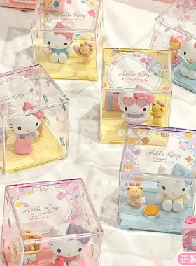 正版HelloKitty甜心玩伴系列盲盒凯蒂猫微盒手办公仔摆件生日礼物