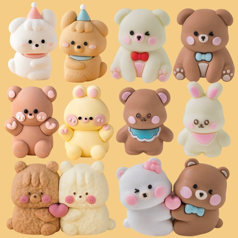 2026情人节软胶爱心熊兔蛋糕装饰摆件小熊小兔情侣表白甜品装扮,淘宝优惠券,粉丝福利购,淘宝优惠卷