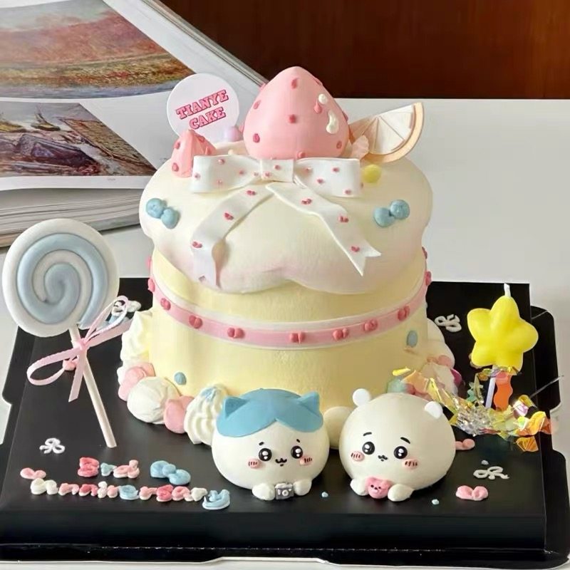 网红卡通吉伊小八乌萨奇蛋糕装饰摆件蜡烛儿童生日烘焙甜品插件,淘宝优惠券,粉丝福利购,淘宝优惠卷