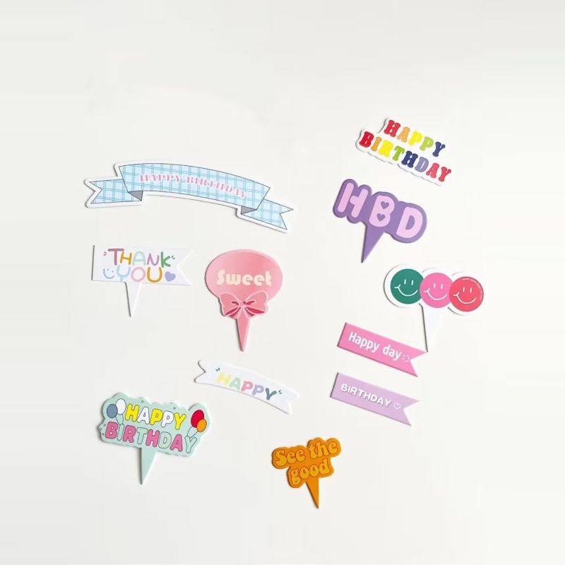 爱心格子花纹彩色小旗子韩系ins风蛋糕装饰插件生日快乐甜品插牌,淘宝优惠券,粉丝福利购,淘宝优惠卷