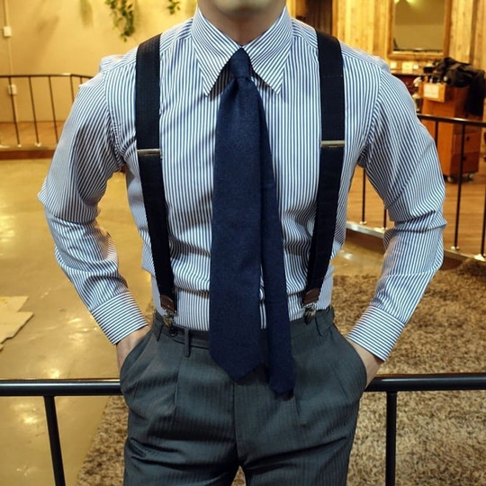 背带男式夹吊带英伦绅士西裤吊裤带男士松紧背带夹胖人防滑裤背带