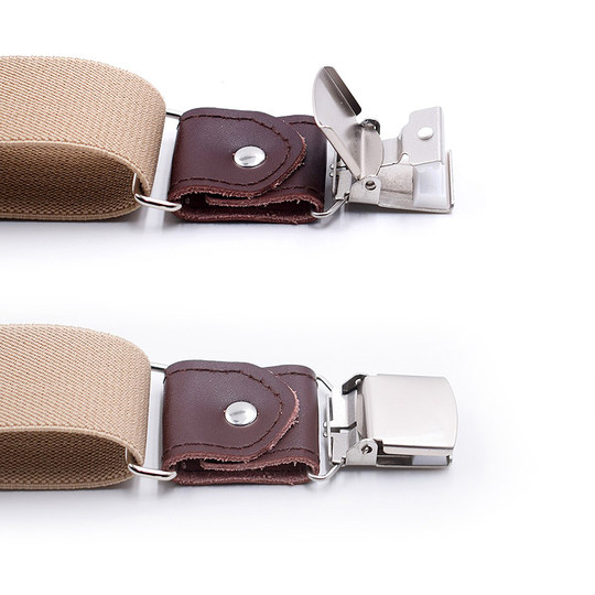 背带男式夹吊带英伦绅士西裤吊裤带男士松紧背带夹胖人防滑裤背带