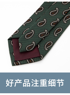 Jacketman绿色时尚棕咖腰果领带