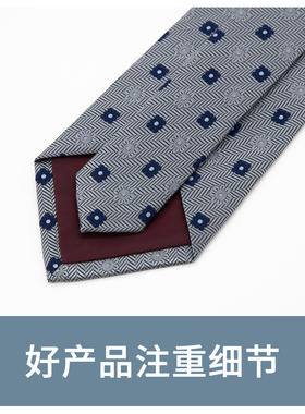 Jacketman灰色时尚蓝方格纹领带