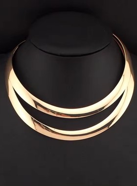 金属合金双层时尚项圈女性项链