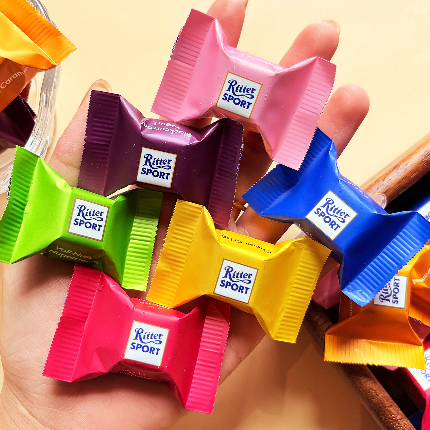 德国进口RitterSport瑞特滋牛奶夹心巧克力什锦散装婚庆喜糖零食,淘宝优惠券,粉丝福利购,淘宝优惠卷