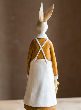 童趣插画风兔子装饰收纳瓶餐具桌面摆件笔筒筷子筒工具盒文艺