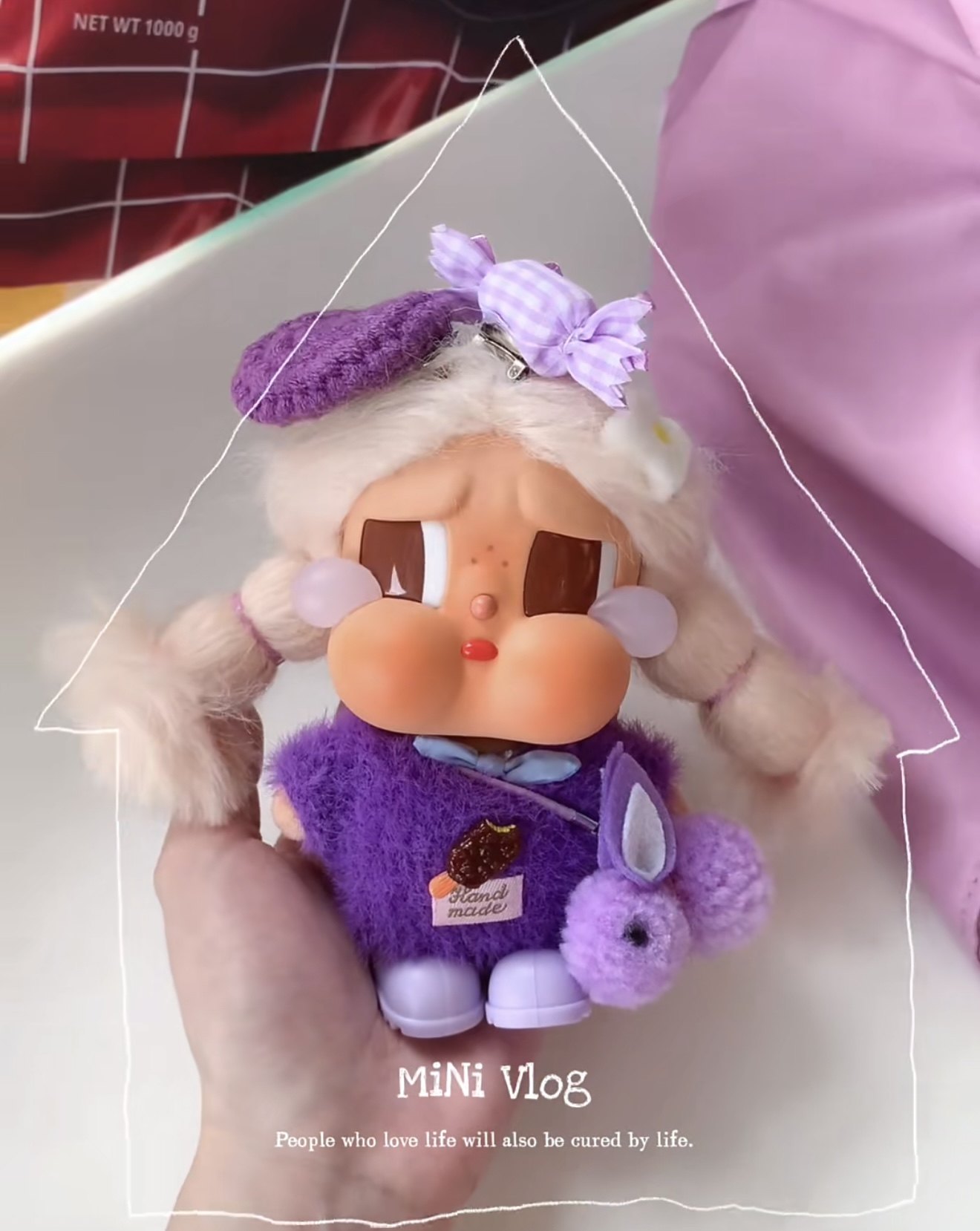 CRYBABY哭娃娃衣紫色搪胶公仔手工娃衣针织衣服哭娃衣服哭鸭可爱,淘宝优惠券,粉丝福利购,淘宝优惠卷