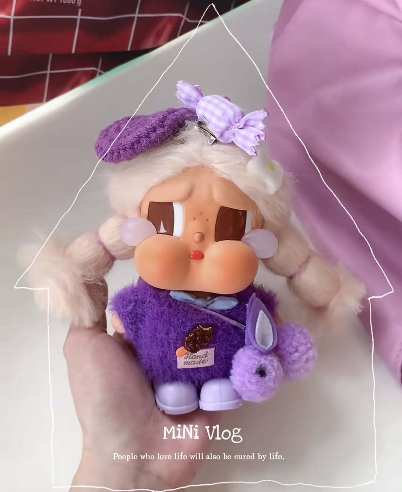 CRYBABY哭娃娃衣紫色搪胶公仔手工娃衣针织衣服哭娃衣服哭鸭可爱,淘宝优惠券,粉丝福利购,淘宝优惠卷