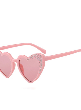 儿童眼镜女童可爱心形遮阳镜防紫外线花朵太阳镜潮夏季出游墨镜