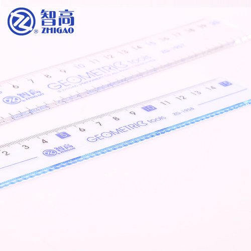 智高学生直尺曲线尺15cm 20cm透明塑料直尺带波浪大字符简约尺子 - 图2