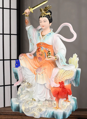 九天玄女神像家用摆件树脂仿陶瓷九天圣母娘娘九天神女门厅摆件