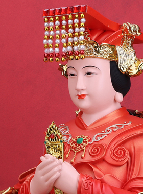 古彩神像家用供奉海神天后娘娘摆件保平安渔船树脂工艺