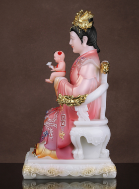三宵娘娘天仙圣母碧霞元君神像眼光娘娘像送子娘娘像体汉白玉摆件