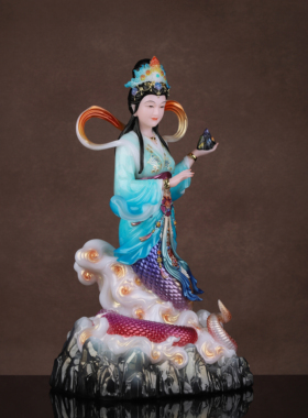 汉白玉女娲娘娘大地之母神像家用客厅供奉女娲补天摆件居家用佛像