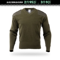 Italian Public Hair Original Commando Sweater V Collar Tactical Sweater Army Fan Warm Sweater (Army Green)