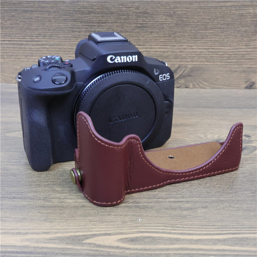 适用于佳能 R50半包相机真皮底座Canon R50皮套保护壳摄影外壳 - 图1