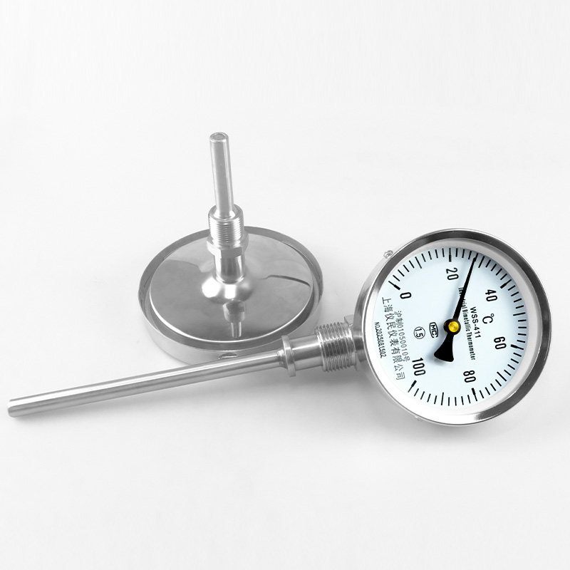 WSS401 411 481不锈钢双金属温度计 耐震 轴向 万向 上海仪民 - 图0