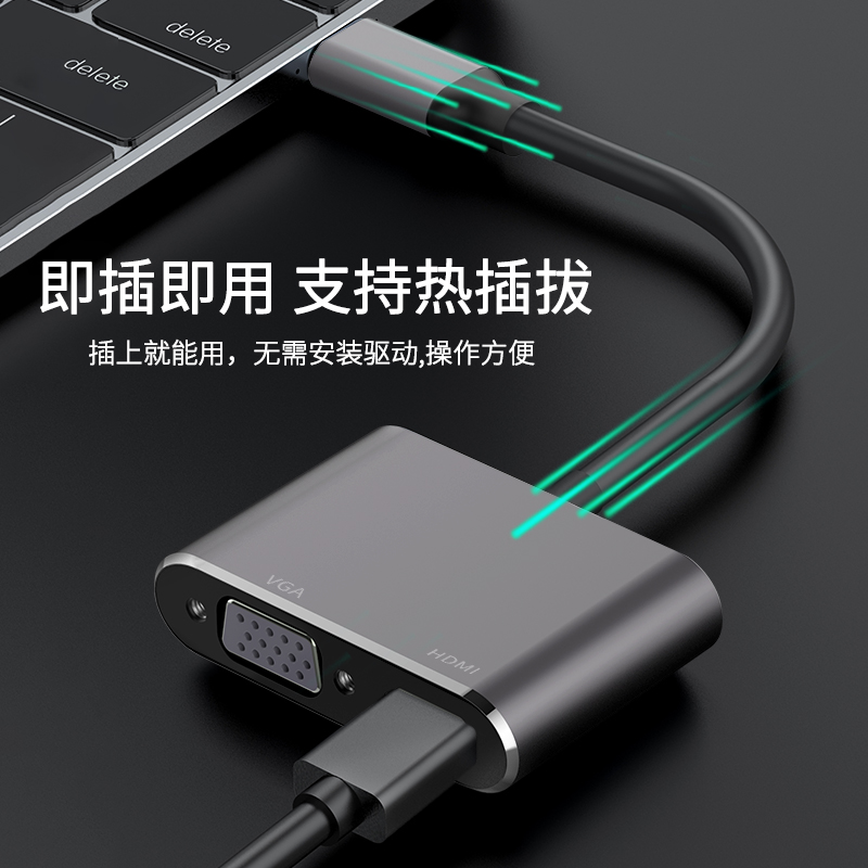 PZOZ MiNi DP转HDMI转换器VGA转接头MiNiDP适用于苹果电脑macbook air连接投影仪DVI通用接口雷电surface