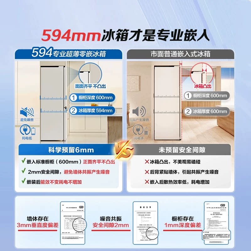 政府补贴超薄零嵌海尔统帅悦己懒人520十字对开四门大容量电冰箱