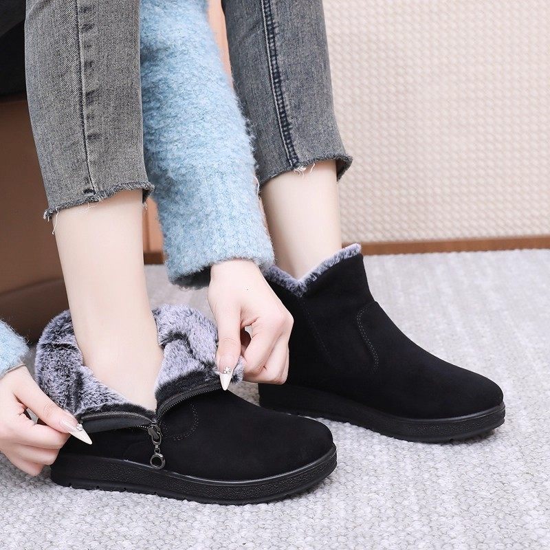 新款老北京布鞋女棉鞋冬季加绒加厚保暖防滑防水中老年妈妈鞋短靴,淘宝优惠券,粉丝福利购,淘宝优惠卷