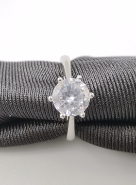 戒指空托六爪克拉莫桑钻生日礼物