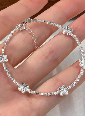 Wangru星星碎银子蝴蝶新中式手链