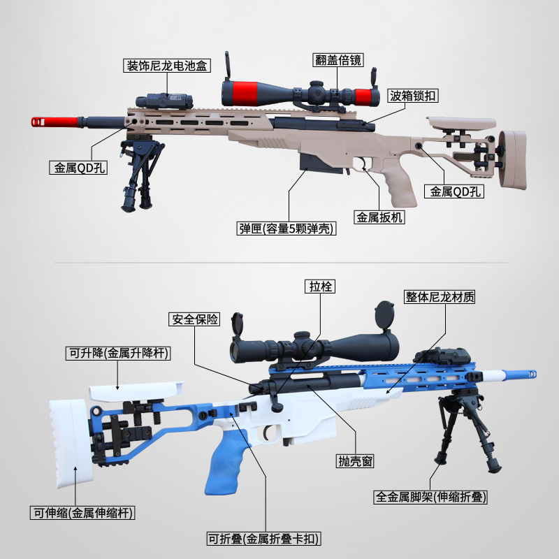 世界轻武器 乖巧M40A6虎98k抛壳软弹枪男孩玩具枪狙击模型吃鸡抢 - 图1