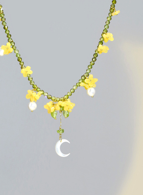 原创设计串珠项链小众桂花锁骨链