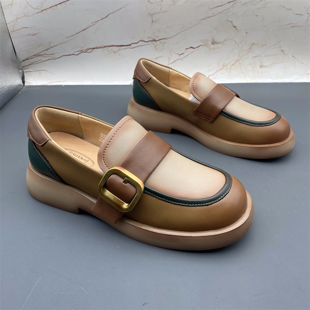 牛皮真皮断码撤柜处理女鞋新款圆头中口轻便平底防滑时尚乐福鞋,淘宝优惠券,粉丝福利购,淘宝优惠卷