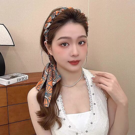 Palace flower ribbon headband for women 2025 new style