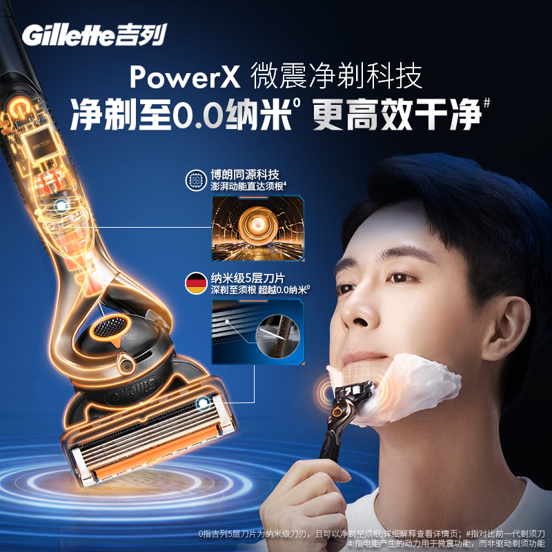 Gillette micro-vibration hybrid manual razor replacement blades